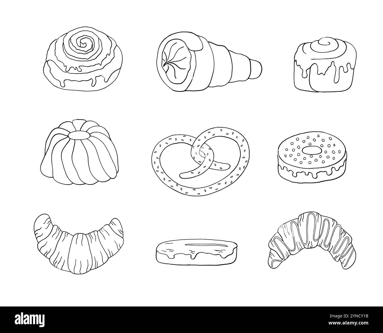 Set di illustrazioni per la panificazione Illustrazione Vettoriale