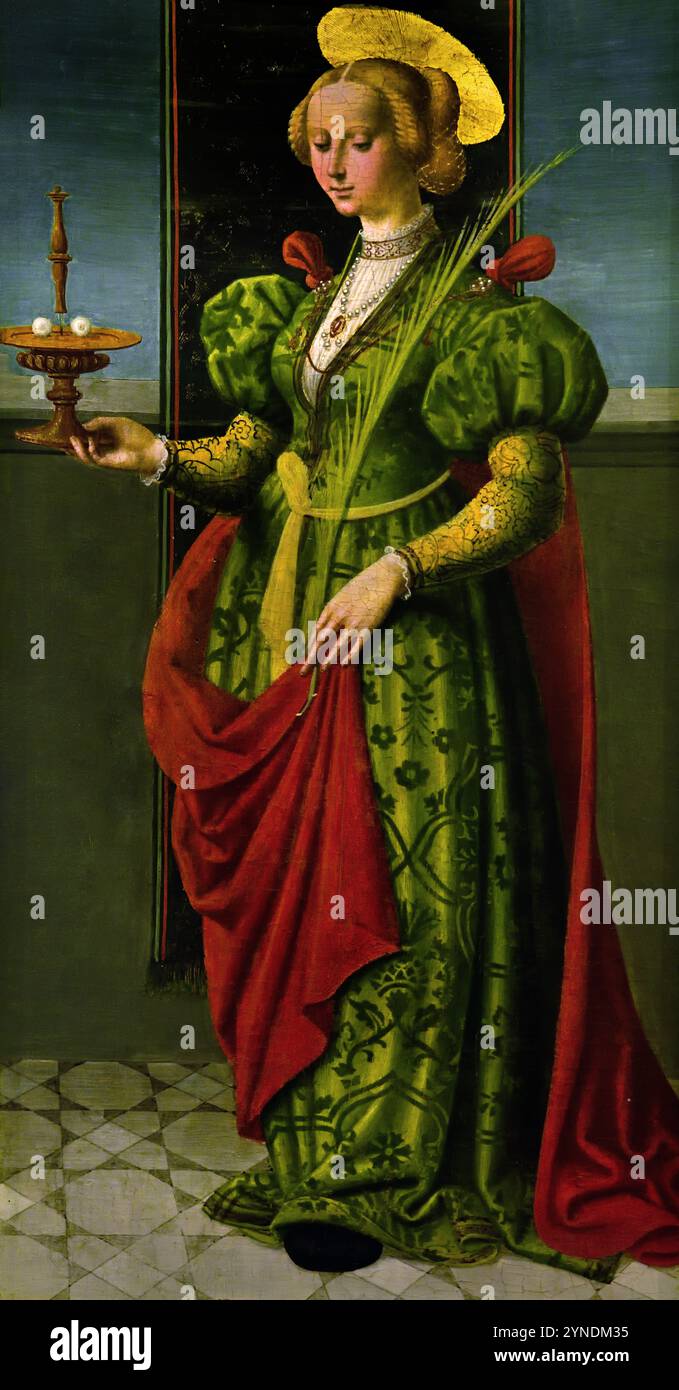 Sainte Lucie - Santa Lucia 1510 , di Pseudo Giovenone ( Gerolamo Giovenone 1490-1555 Italia. ) 16th, Century, Museo di Belle Arti, Francia, Foto Stock
