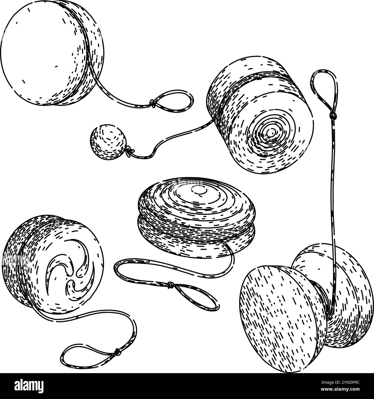 yo yo impostare il vettore disegnato a mano dello schizzo Illustrazione Vettoriale