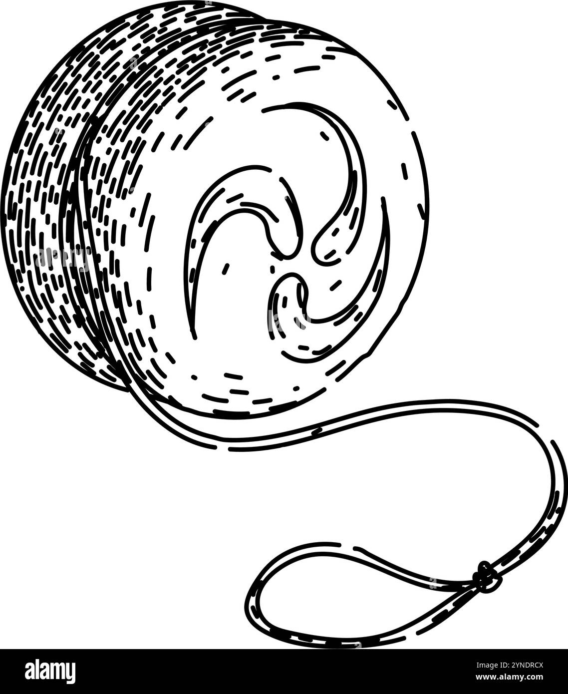 trick yo yo schizzo vettore disegnato a mano Illustrazione Vettoriale