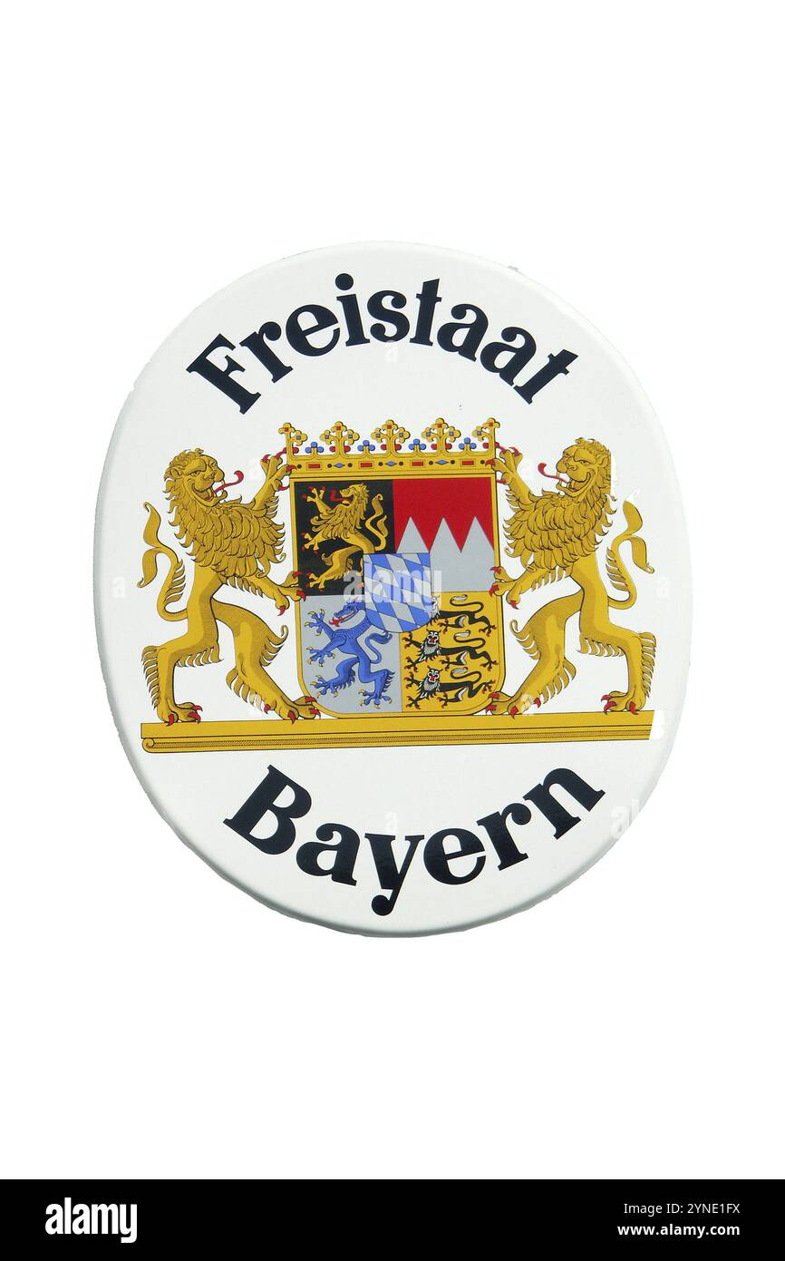 Shield, Stato libero di Baviera, confine di Stato, Enamelled Shield Bavaria, Repubblica federale di Germania Foto Stock