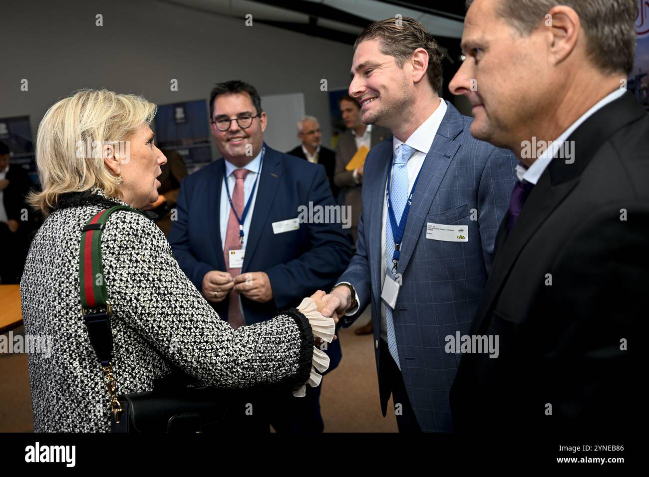 San Paolo, Brasile. 25 novembre 2024. Principessa Astrid del Belgio nella foto durante il terzo giorno di una missione economica in Brasile (22/11-01/12), a San Paolo, lunedì 25 novembre 2024. La principessa Astrid è in Brasile per una visita di nove giorni nel paese insieme a una missione economica belga. BELGA FOTO DIRK WAEM credito: Belga News Agency/Alamy Live News Foto Stock