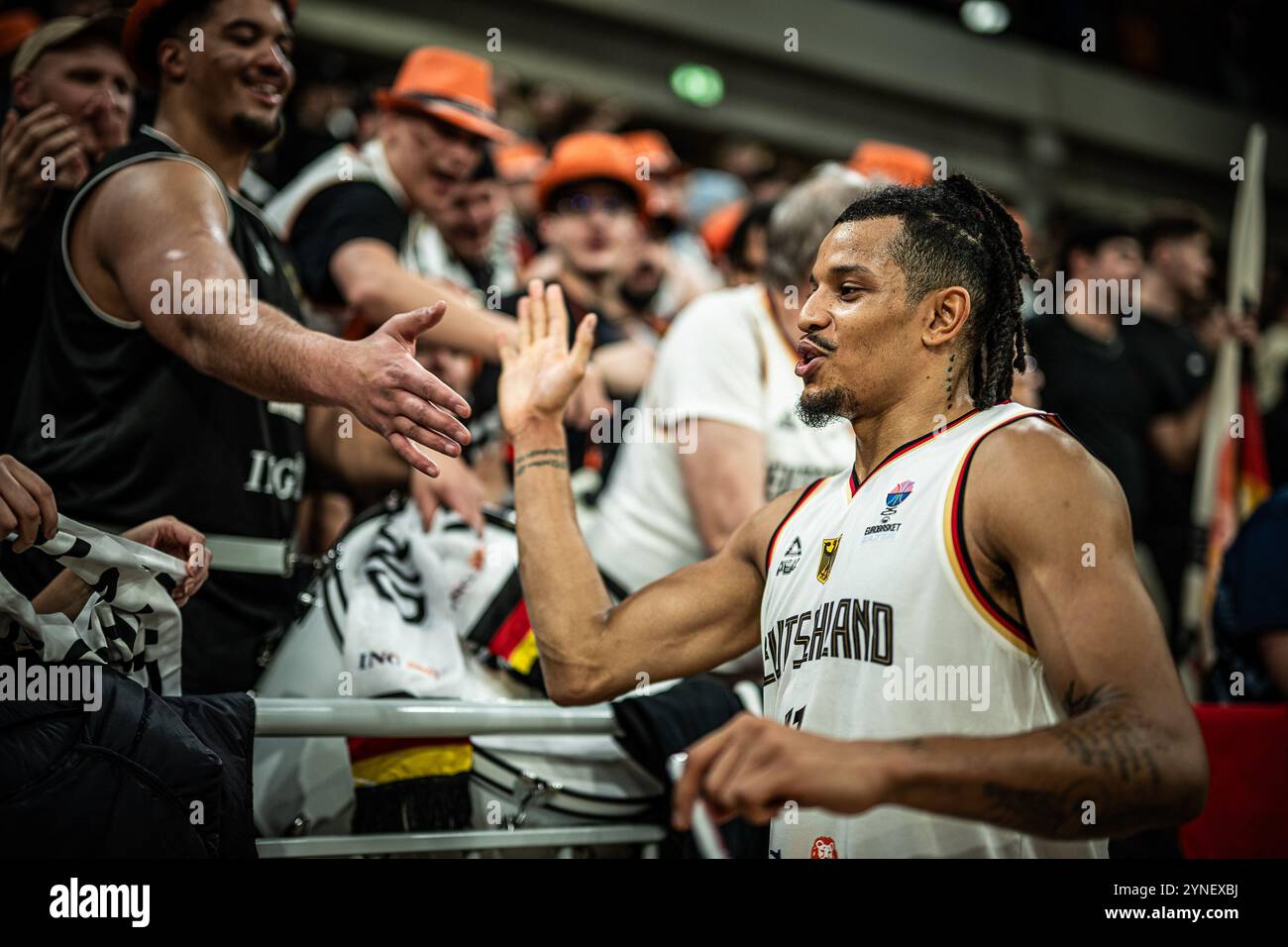 Nelson Weidemann (Deutschland, #11), GER, Deutschland vs. Schweden, pallacanestro, Laenderspiel, Runde 4, 4. Spieltag, Spielzeit 2024/2025, 25.11.2024, foto: Eibner-Pressefoto/Sascha Walther Foto Stock