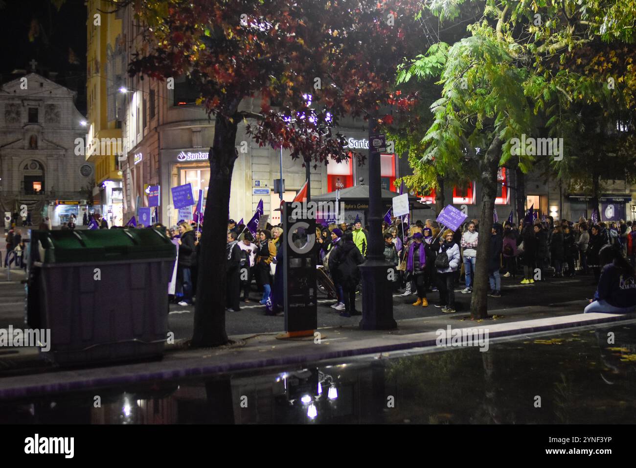Santander, Cantabria, Spagna, 25 novembre 2024, manifestanti durante la manifestazione a Santander, Cantabria, Spagna, 25 novembre 2024, nella giornata internazionale per l'eliminazione della violenza contro le donne. Crediti: Javier Linares Misioner / Alamy Live News Foto Stock