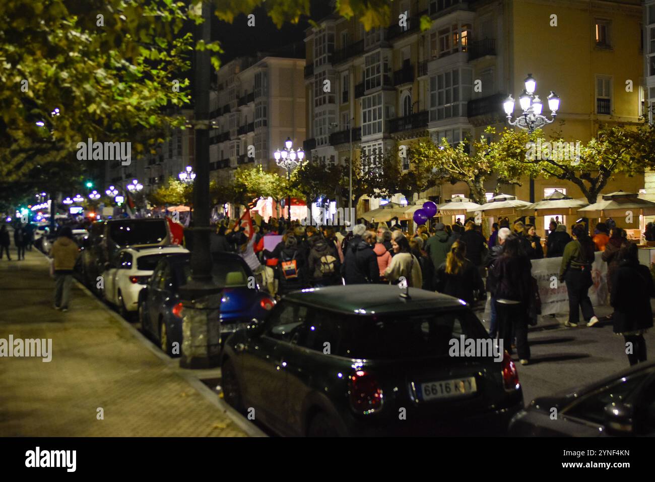 Santander, Cantabria, Spagna, 25 novembre 2024, manifestanti durante la manifestazione a Santander, Cantabria, Spagna, 25 novembre 2024, nella giornata internazionale per l'eliminazione della violenza contro le donne. Crediti: Javier Linares Misioner / Alamy Live News Foto Stock