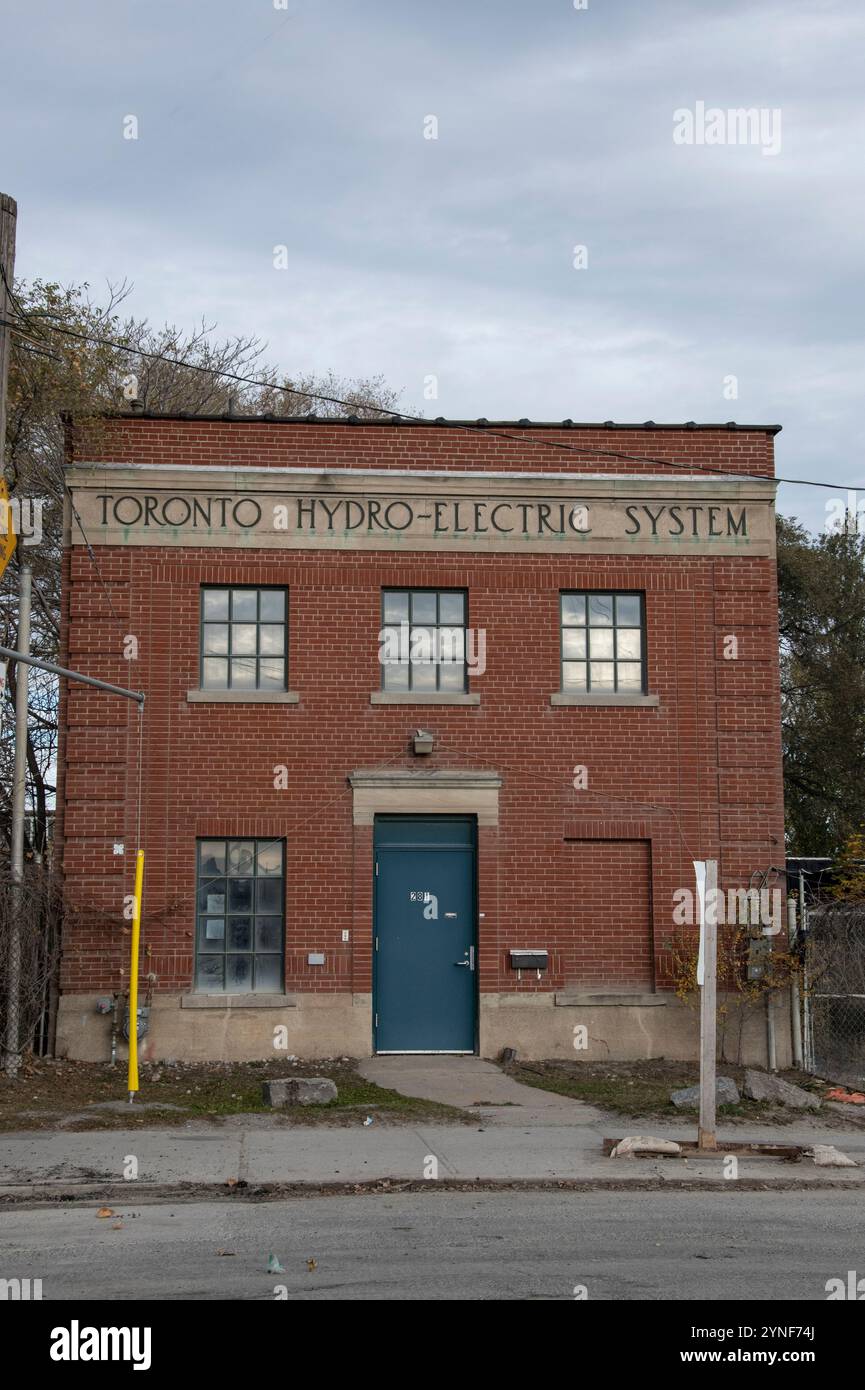 Toronto Hydro-Electric System in Cherry Street a Scarborough, Toronto, Ontario, Canada Foto Stock