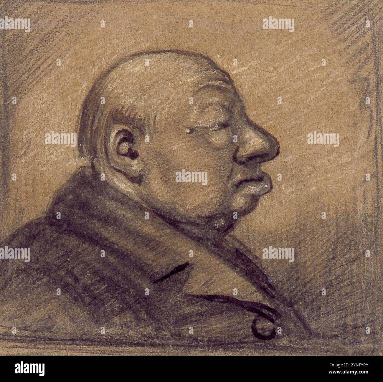 Caricatura Head of a Man in Profile di Theo van Doesburg Foto Stock