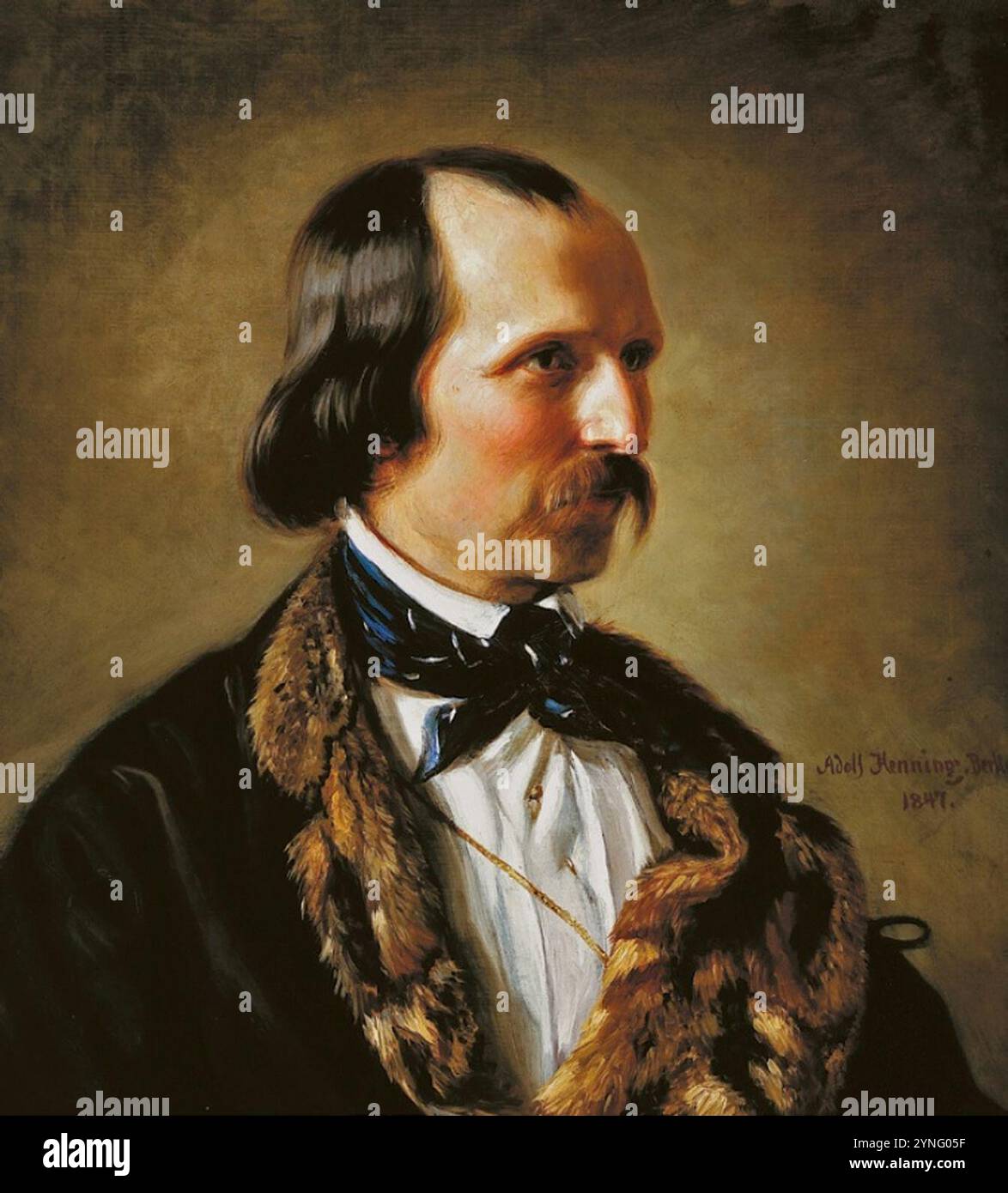 Carl Adolph Hennig - Ritratto di Wilhelm Kaulbach. Foto Stock