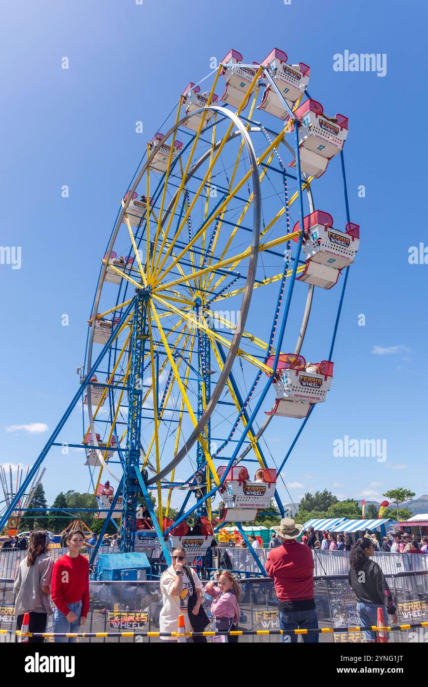 Ruota panoramica alla Christmas Show Parade, Canterbury A&P Showgrounds, Wigram, Christchurch (Ōtautahi), Canterbury, nuova Zelanda Foto Stock