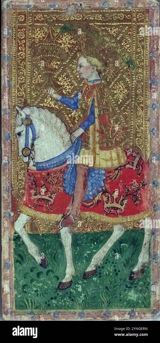 Cary-Yale mazzo di Tarocchi - Cavaliere di coppe. Foto Stock