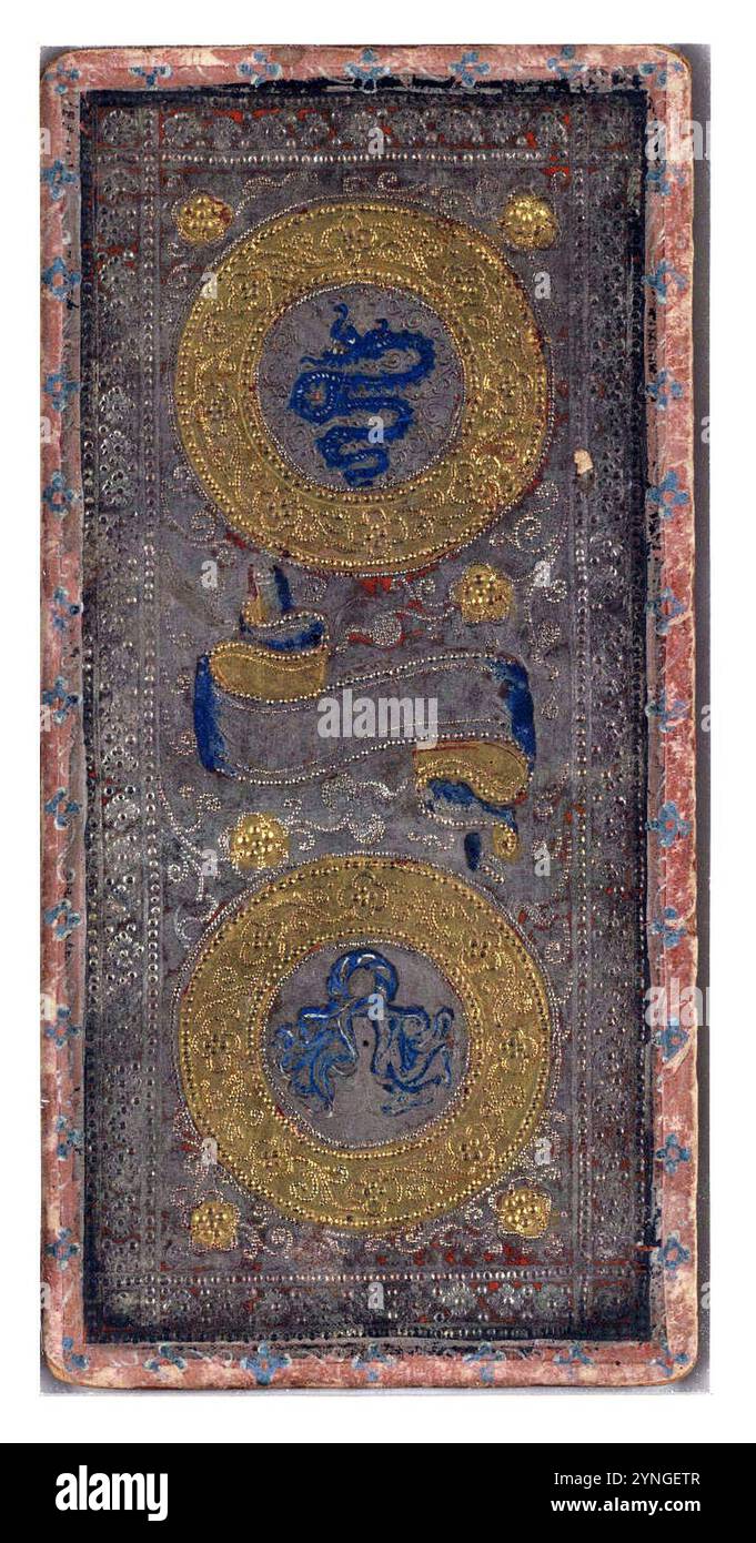 Mazzo di tarocchi Cary-Yale - due di monete. Foto Stock