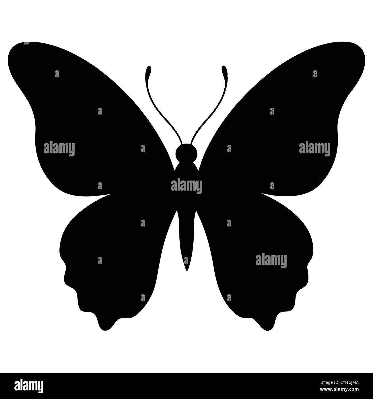 grafica vettoriale silhouette farfalla su sfondo bianco Illustrazione Vettoriale