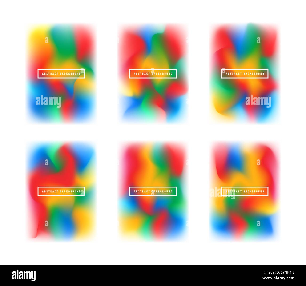 Raccolta di poster vettoriali astratti con mesh sfumate dinamiche ed effetti sfocati. Ideale per copertine Web moderne, arte digitale, poster e cr Illustrazione Vettoriale