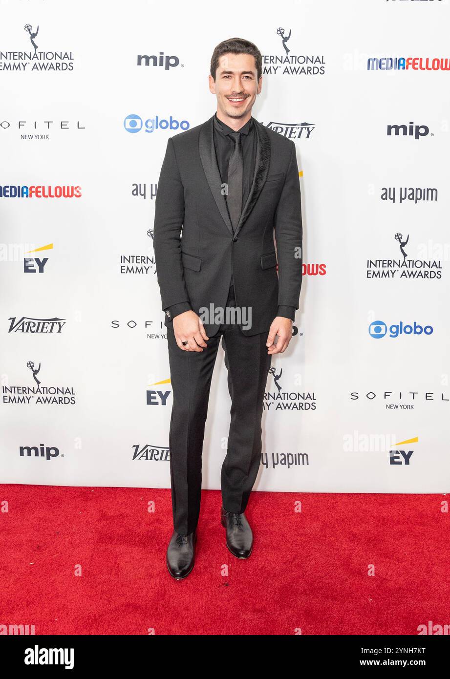 New York, Stati Uniti. 25 novembre 2024. Rigo partecipa agli International Emmy Awards all'Hilton Times Square Hotel di New York il 25 novembre 2024. (Foto di Lev Radin/Sipa USA) credito: SIPA USA/Alamy Live News Foto Stock