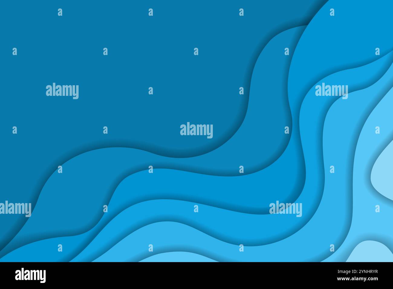 Sfondo ritagliato in carta blu chiaro e scuro astratto Illustrazione Vettoriale