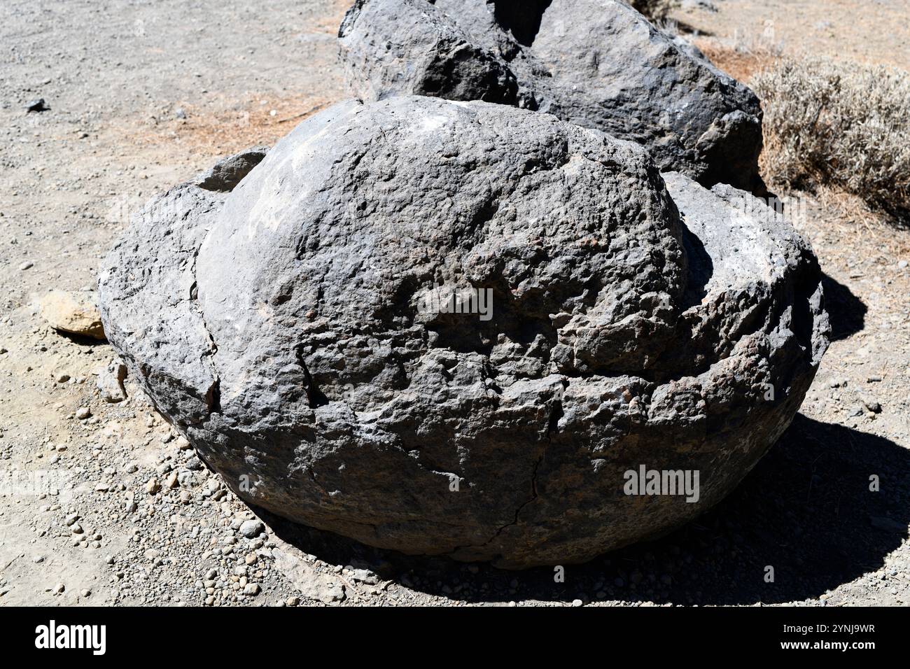 Palla di basalto. Vilaflor de Chasna, Tenerife, Isole Canarie, Spagna. Foto Stock