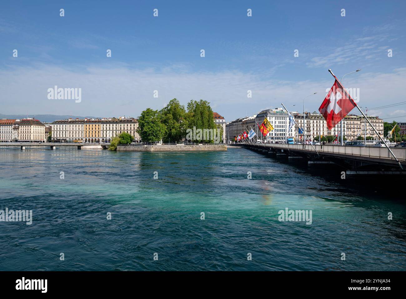 Svizzera, Svizzera, Canton Genève, Kanton Genf, cantone di Ginevra, Genève, Genf, Ginevra, ville, Stadt, città, città, Lac Léman, Genfer SEE, Foto Stock