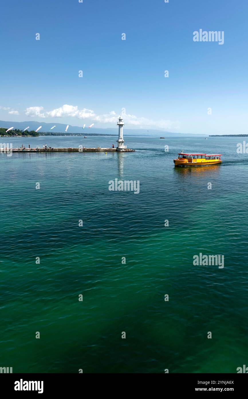 Svizzera, Svizzera, Canton Genève, Kanton Genf, cantone di Ginevra, Genève, Genf, Ginevra, ville, Stadt, città, città, Lac Léman, Genfer SEE, Foto Stock