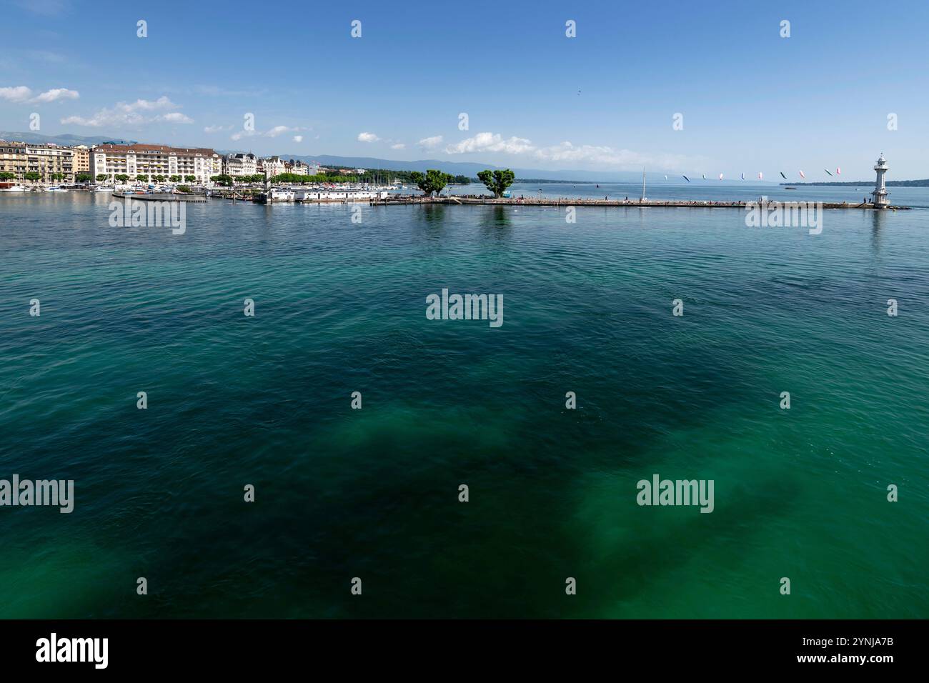 Svizzera, Svizzera, Canton Genève, Kanton Genf, cantone di Ginevra, Genève, Genf, Ginevra, ville, Stadt, città, città, Lac Léman, Genfer SEE, Foto Stock