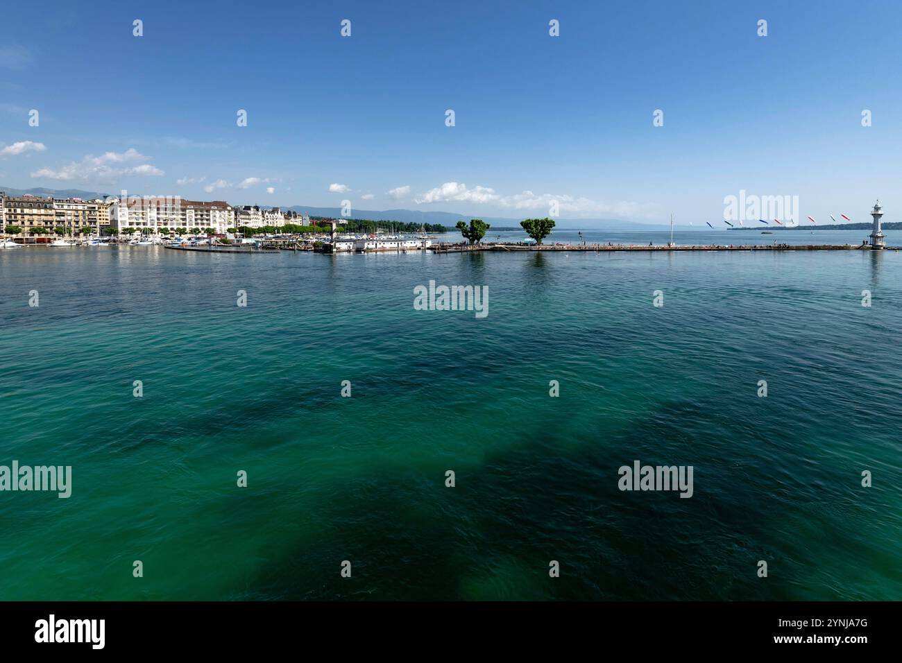 Svizzera, Svizzera, Canton Genève, Kanton Genf, cantone di Ginevra, Genève, Genf, Ginevra, ville, Stadt, città, città, Lac Léman, Genfer SEE, Foto Stock