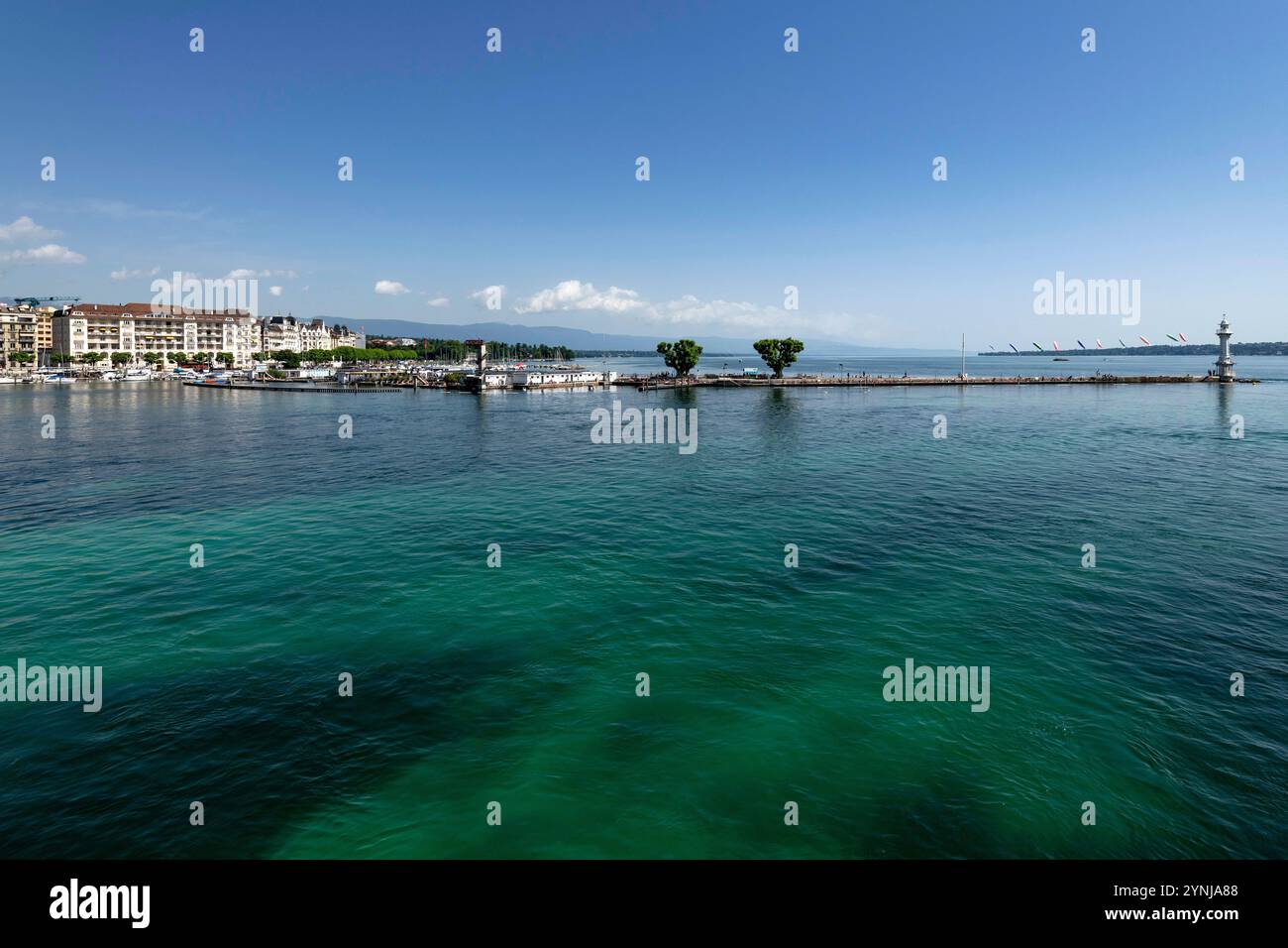 Svizzera, Svizzera, Canton Genève, Kanton Genf, cantone di Ginevra, Genève, Genf, Ginevra, ville, Stadt, città, città, Lac Léman, Genfer SEE, Foto Stock
