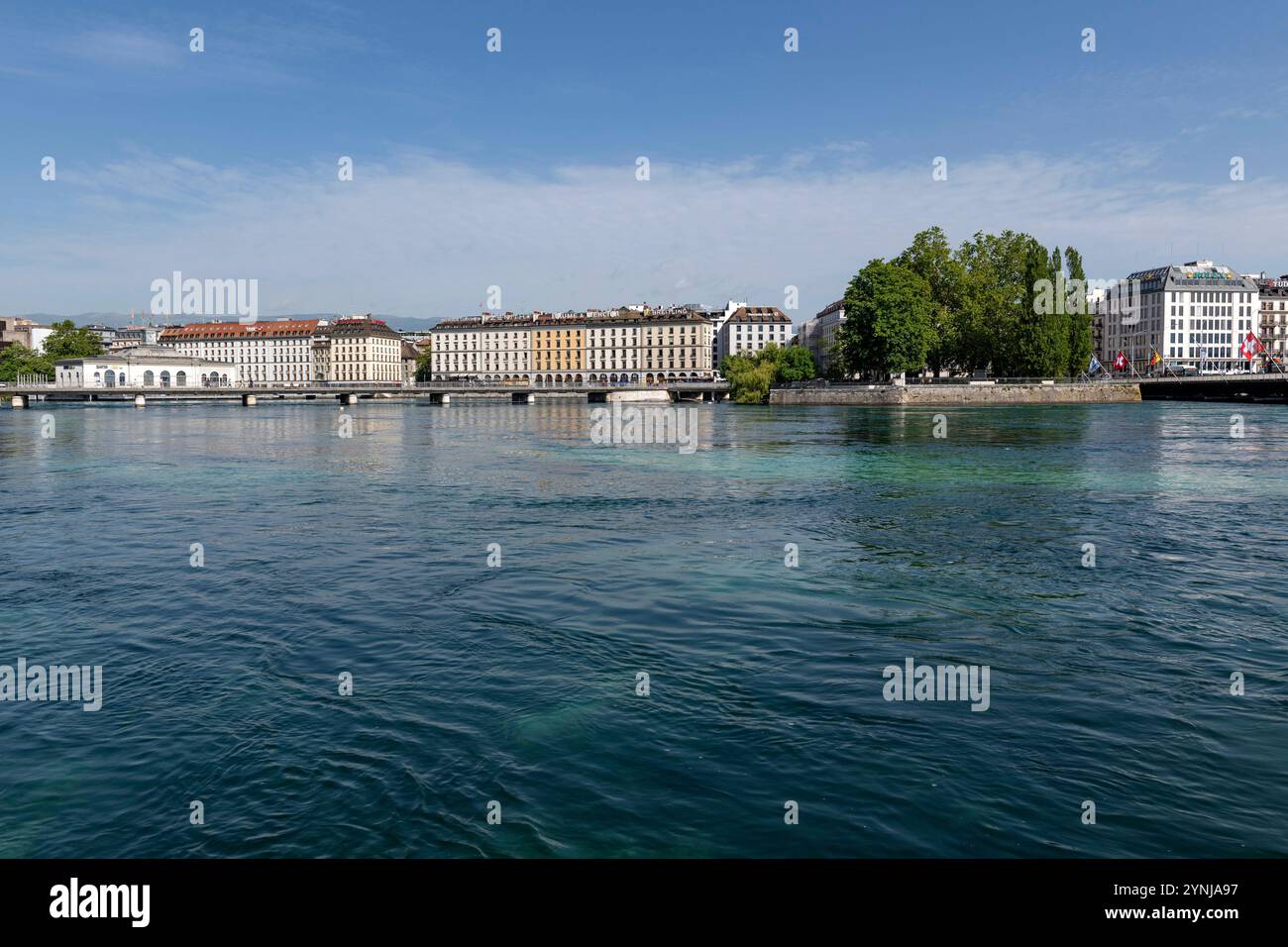 Svizzera, Svizzera, Canton Genève, Kanton Genf, cantone di Ginevra, Genève, Genf, Ginevra, ville, Stadt, città, città, Lac Léman, Genfer SEE, Foto Stock