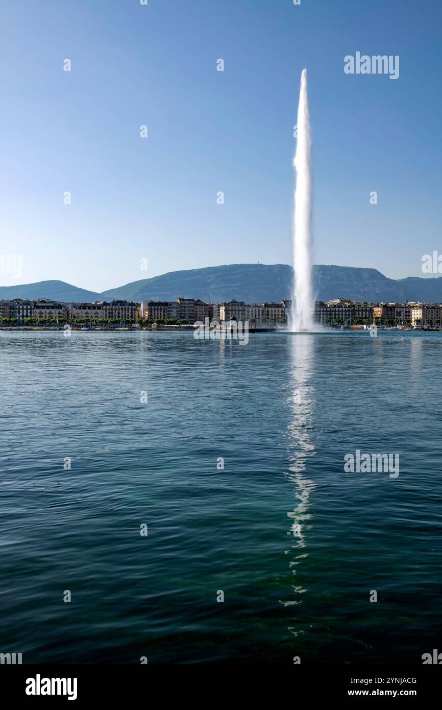 Svizzera, Svizzera, Cantone di Genève, Kanton Genf, cantone di Ginevra, Genève, Genf, Ginevra, ville, Stadt, città, città, Lac Léman, Genfer vede Foto Stock