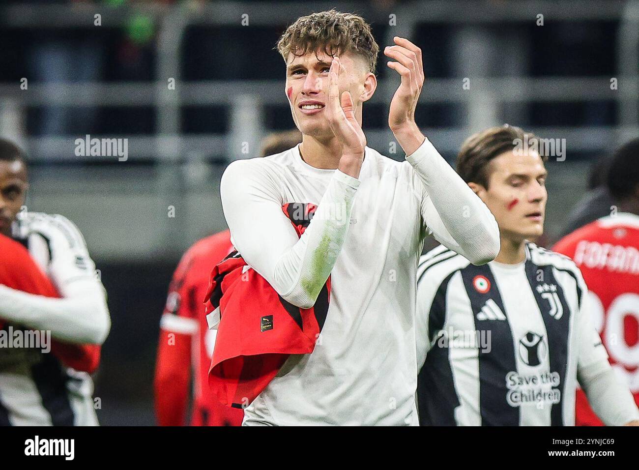 Milano, Italie. 23 novembre 2024. Nicolo SAVONA della Juventus durante il campionato italiano di serie A tra AC Milan e Juventus FC il 23 novembre 2024 allo stadio San Siro di Milano - foto Matthieu Mirville (F Bertani)/DPPI Credit: DPPI Media/Alamy Live News Foto Stock