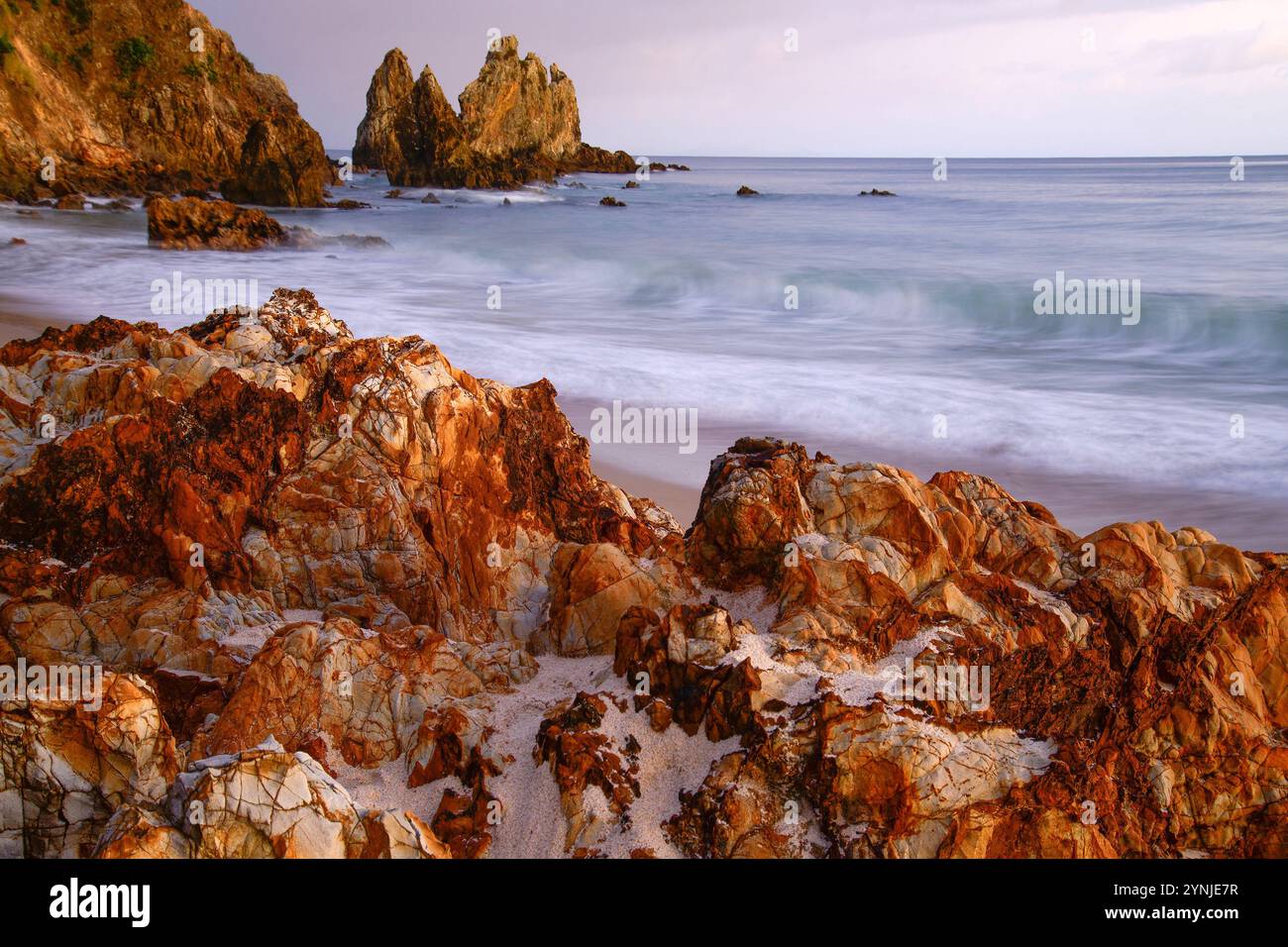 Nuova Zelanda, Isola del Nord, Penisola di Coromandel, Spiaggia di Ōtama Foto Stock