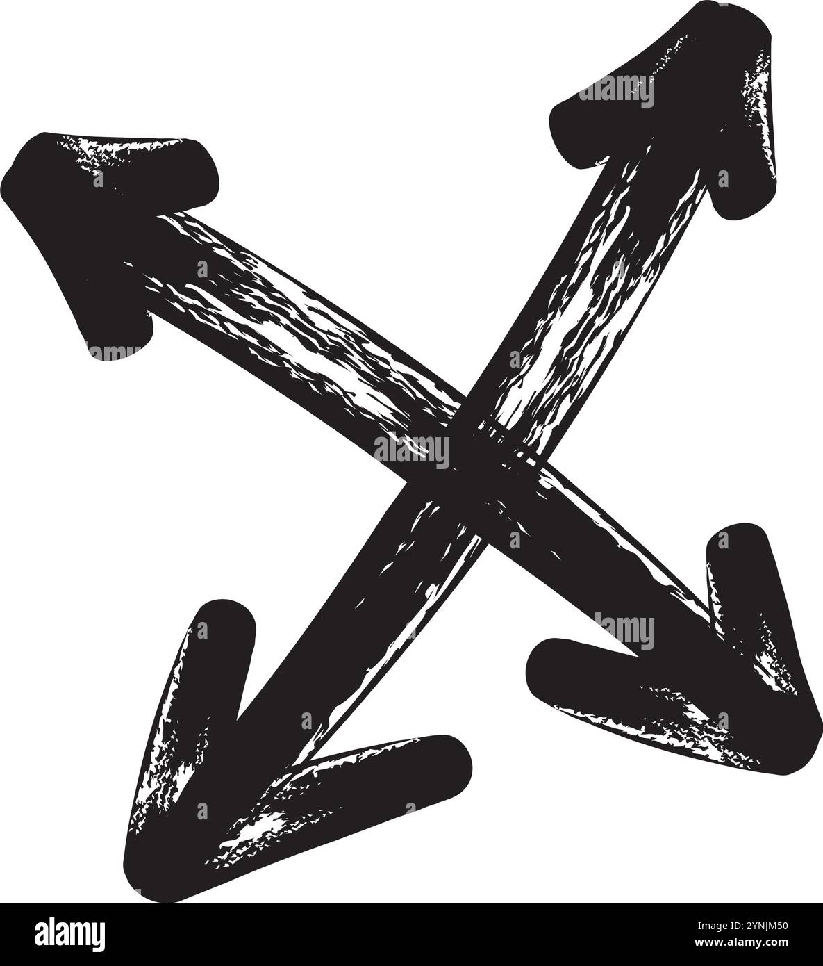 spaghetti a forma geometrica con frecce incrociate Illustrazione Vettoriale