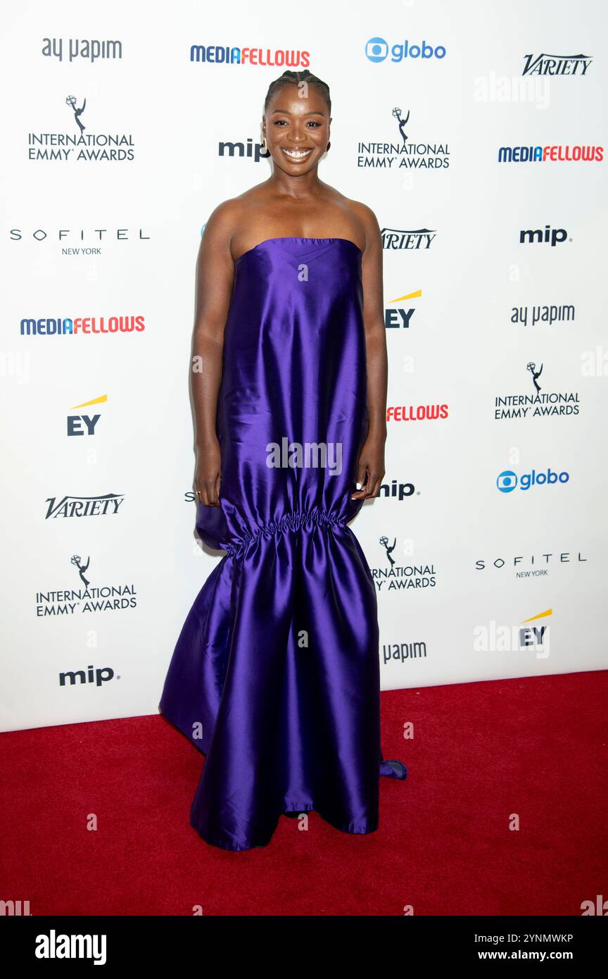 Folake Olowofoyeku bei der Verleihung der 52. International Emmy Awards 2024 nell'Hilton Hotel di New York. New York, 25.11.2024 Foto Stock