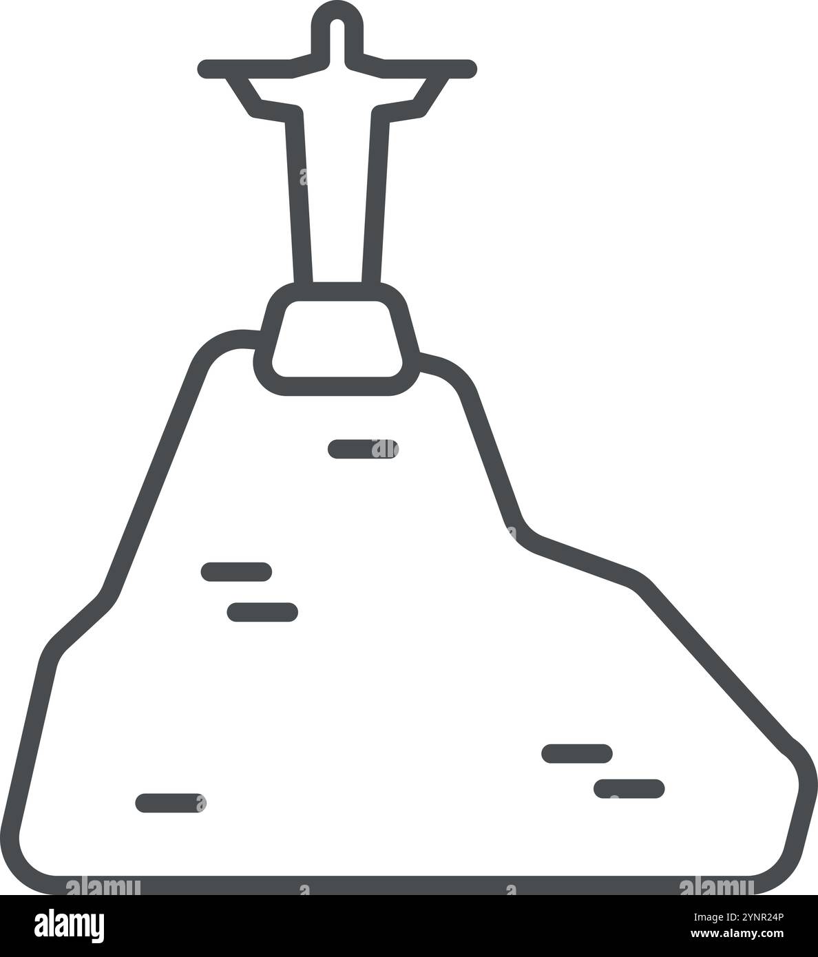 Monumento a Gesù Cristo. Famoso simbolo del brasile Illustrazione Vettoriale