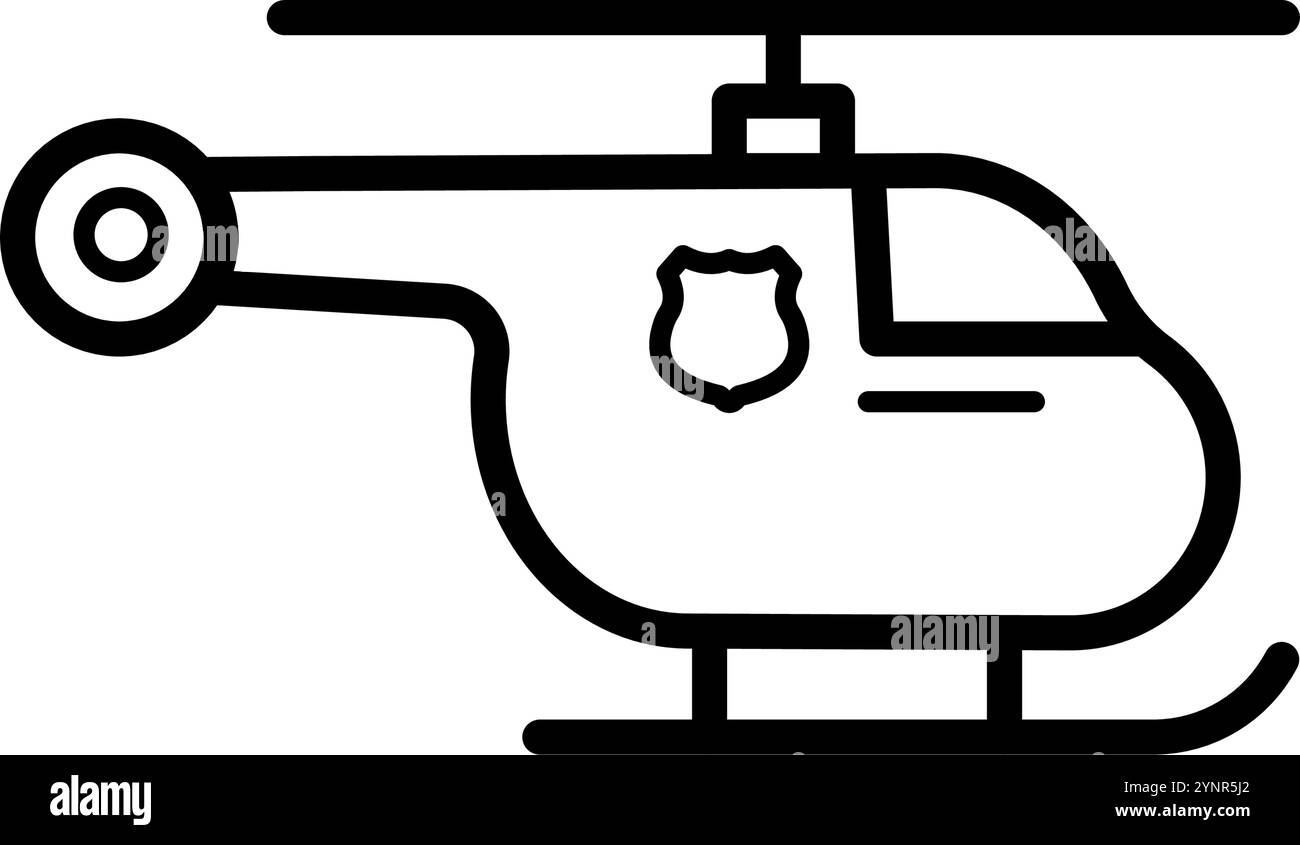 elicottero della polizia - icona vettoriale Illustrazione Vettoriale