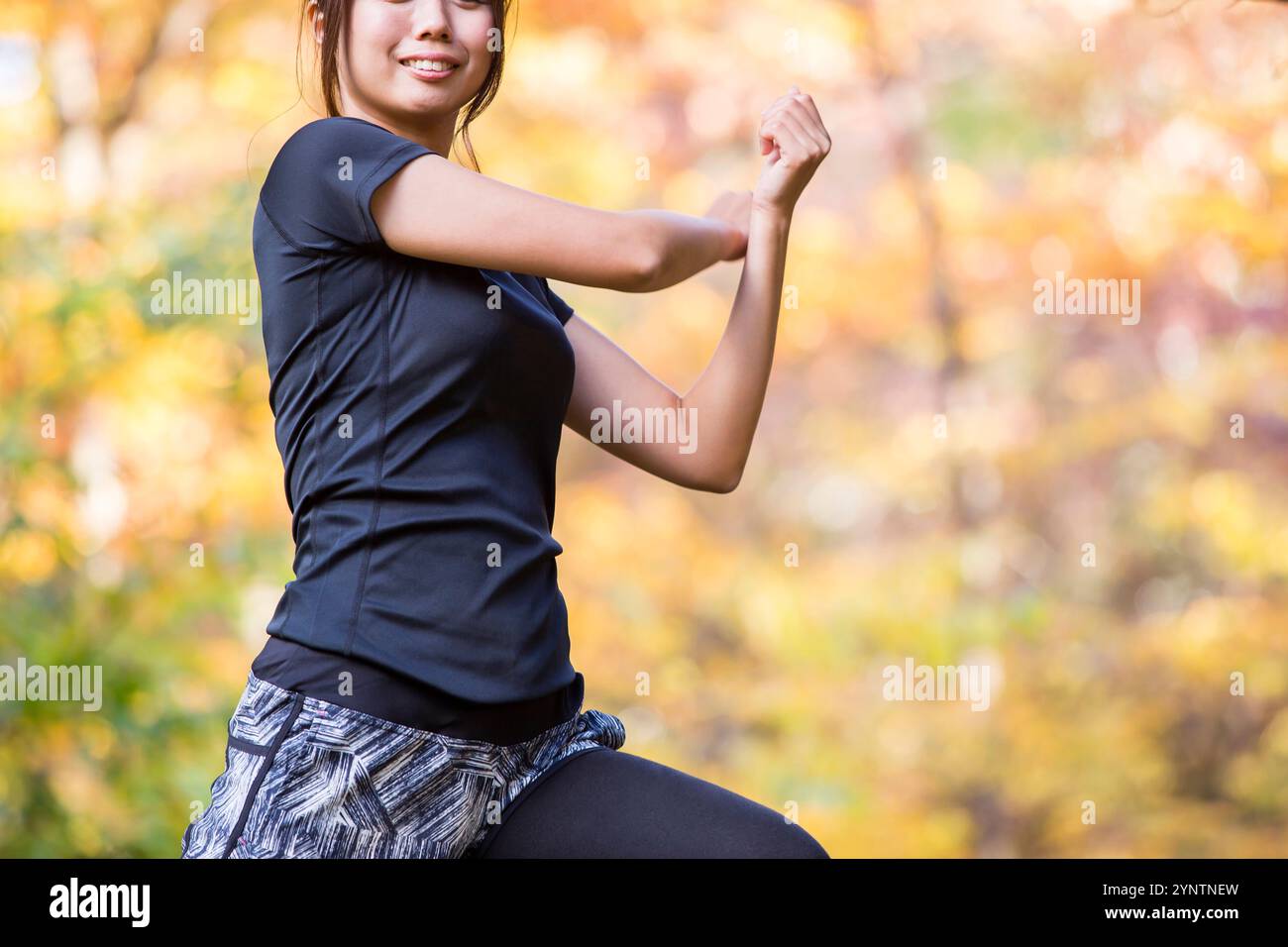 Donna in abbigliamento sportivo Foto Stock