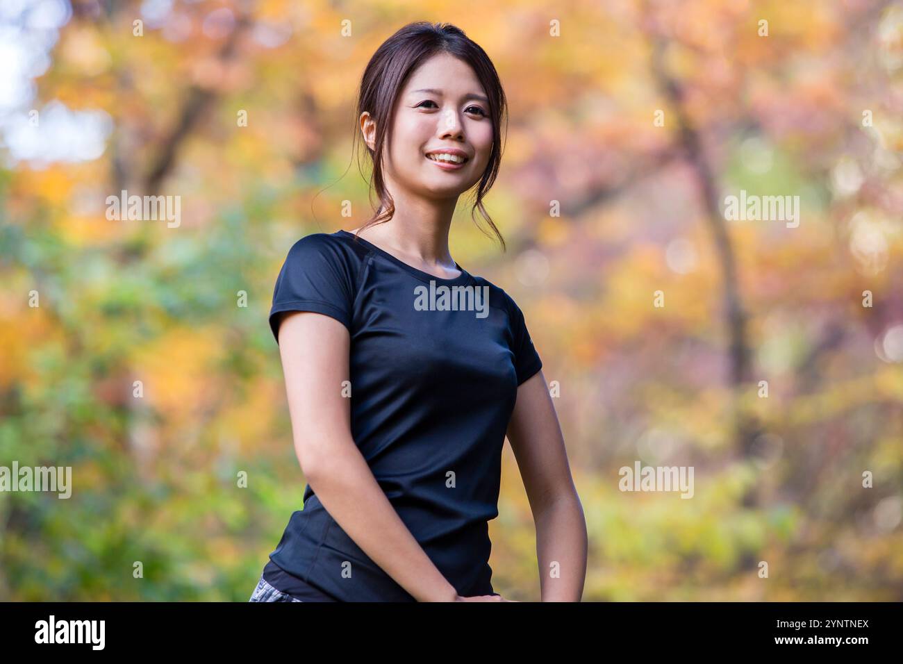 Donna in abbigliamento sportivo Foto Stock