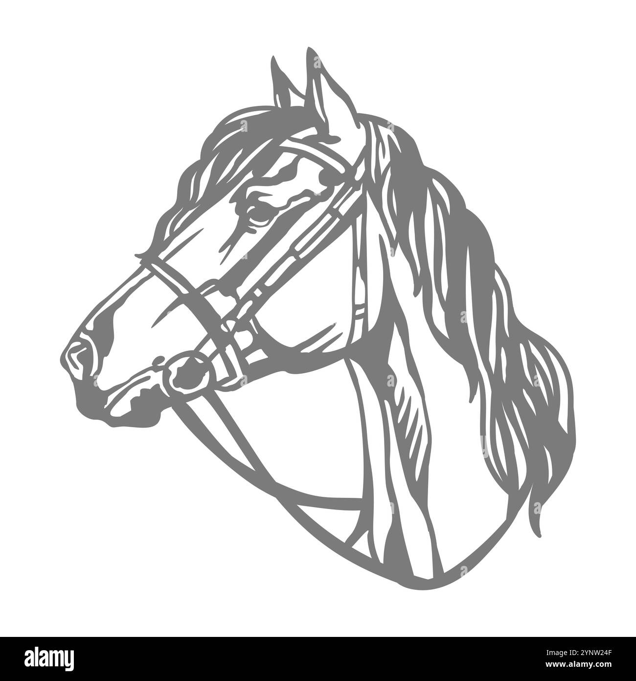 Illustrazione cavallo stencil timbro immagine vettoriale Illustrazione Vettoriale