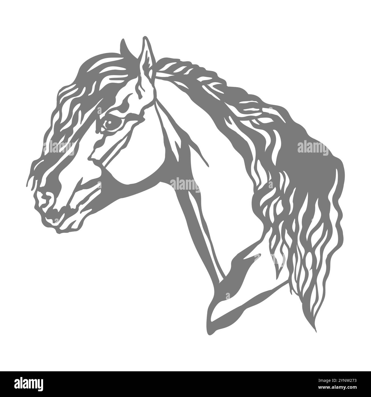 Illustrazione a forma di cavallo modello a forma di stencil illustrazione vettoriale Illustrazione Vettoriale