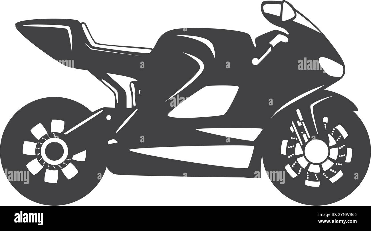 Una motocicletta nera con un sedile nero e un manubrio nero Illustrazione Vettoriale Una motocicletta nera con un sedile nero e un manubrio nero Illustrazione Vettoriale