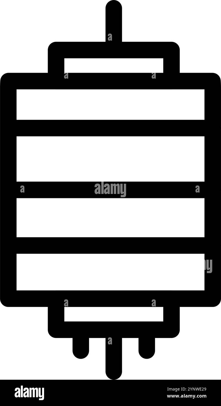 Lanterna cinese - pulita e moderna icona cinese o cinese del capodanno. Illustrazione Vettoriale