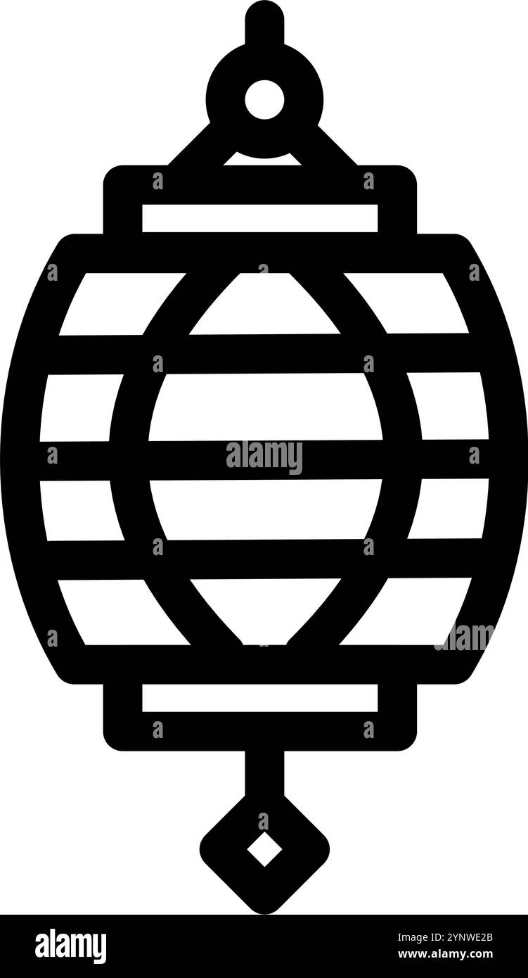 Lanterna cinese - pulita e moderna icona cinese o cinese del capodanno. Illustrazione Vettoriale