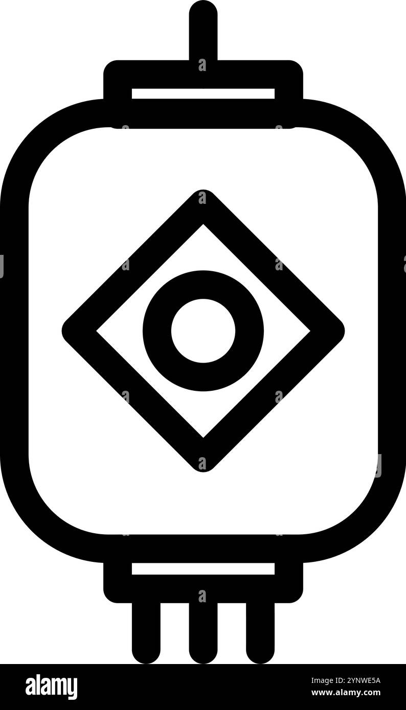 Lanterna cinese - pulita e moderna icona cinese o cinese del capodanno. Illustrazione Vettoriale