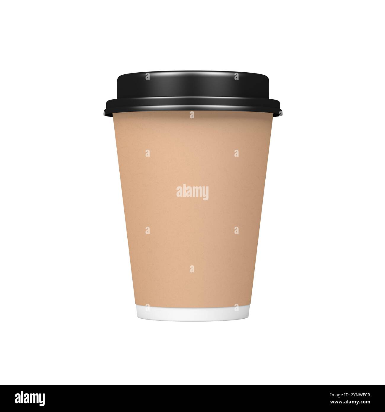 Tazza di caffè di carta. Mockup. Vuoto. Sfondo trasparente. illustrazione 3d. Foto Stock