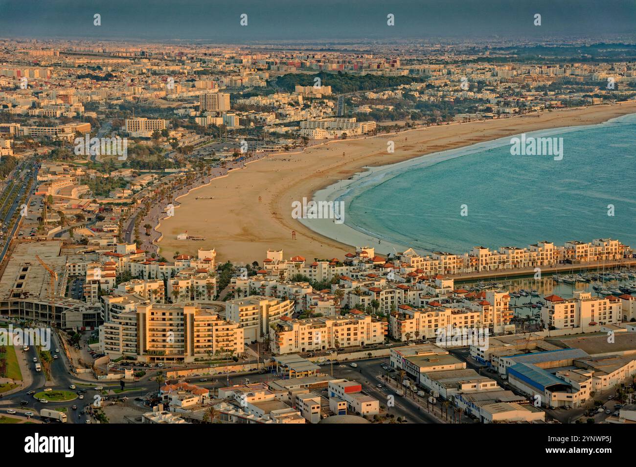 La città di Agadir sulla costa atlantica della provincia di Souss-massa, Marocco. Foto Stock