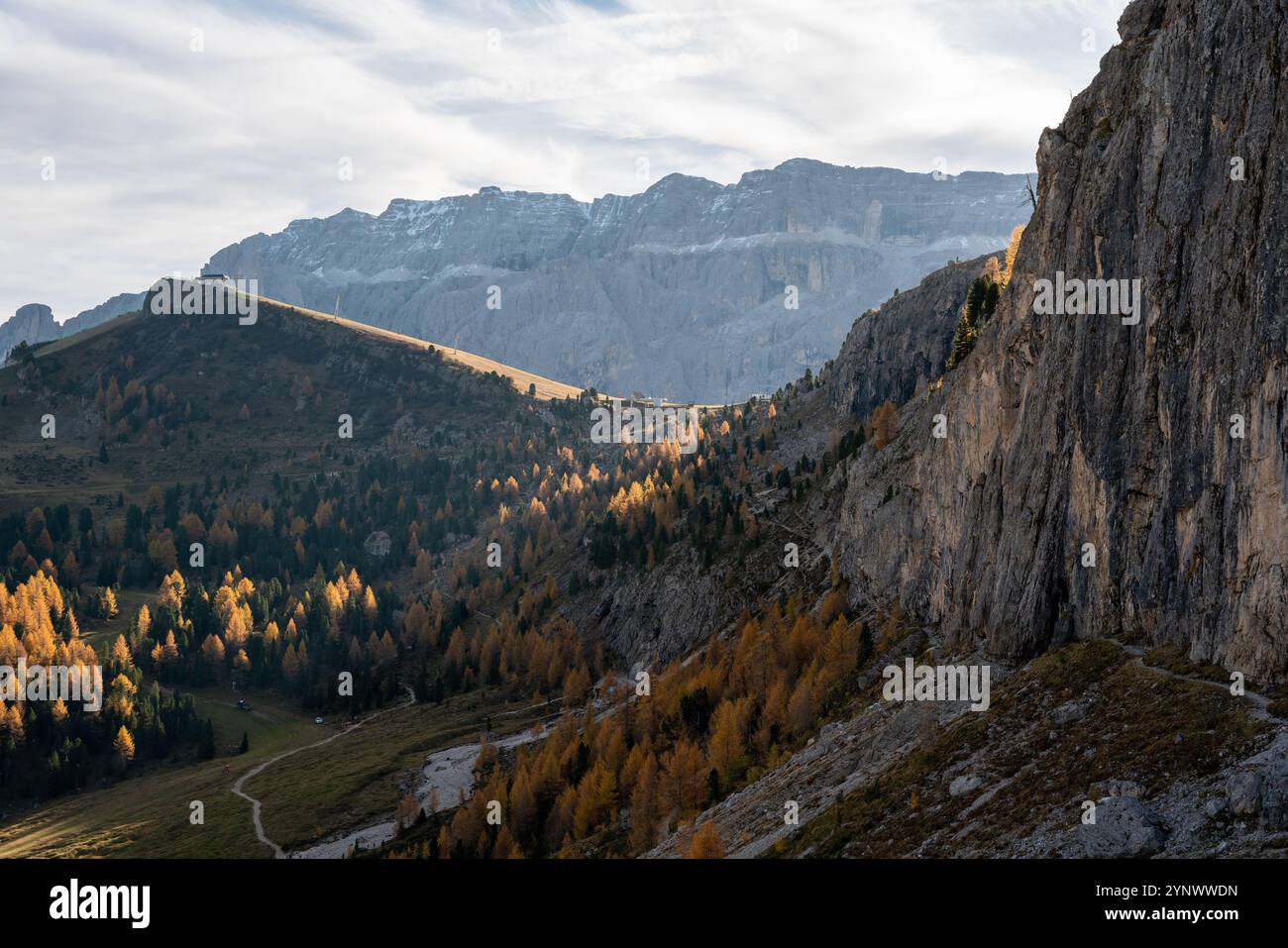 Alta pista alpina in un bellissimo paesaggio tra le montagne d'Italia Foto Stock