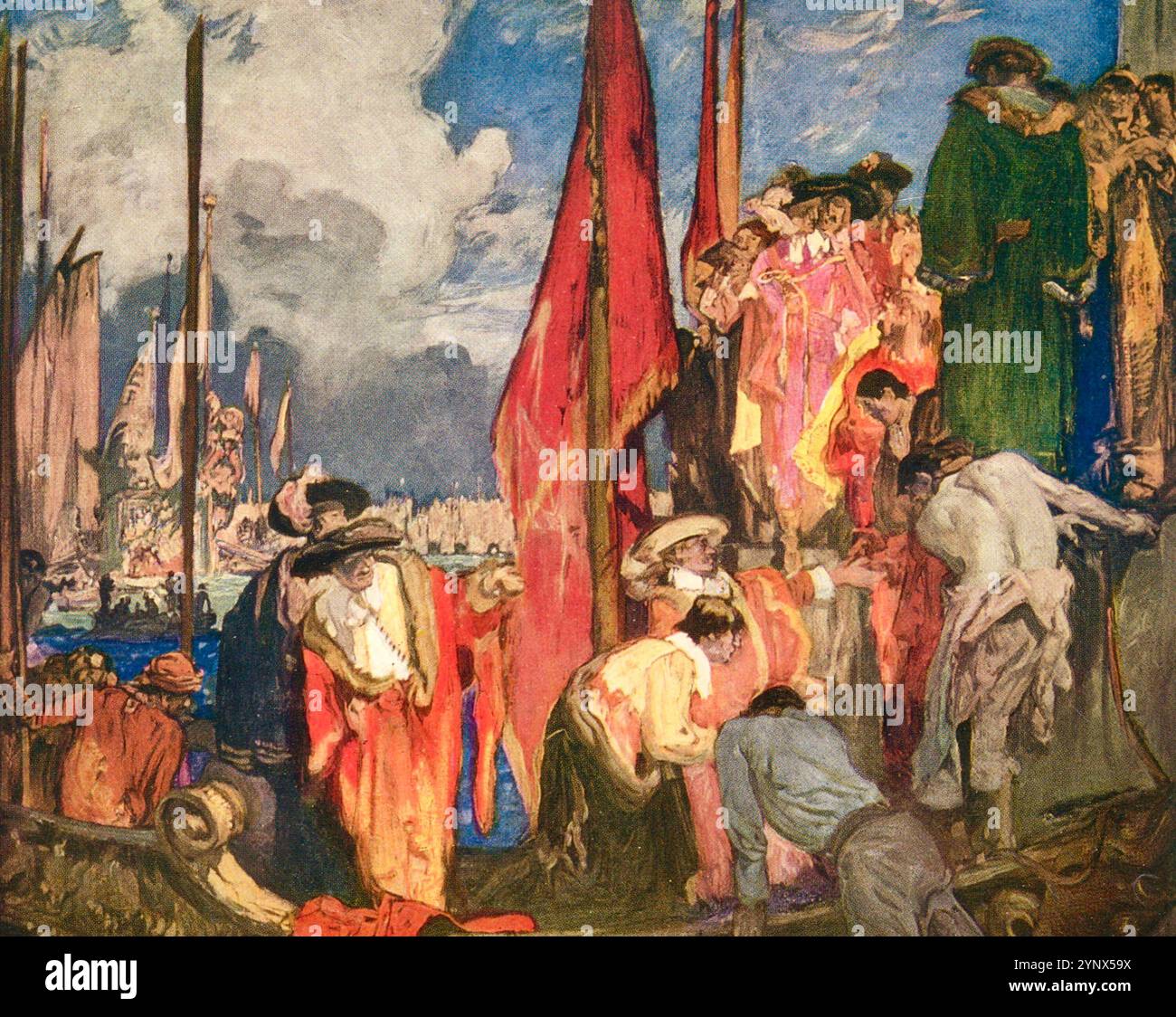 Frank Brangwyn - Panel Carpenters Hall Londra - 1924 Foto Stock