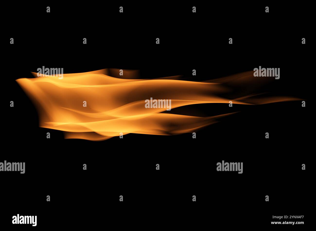 Fiamme su sfondo nero. Fuoco fiamme su sfondo nero. Isolamento ignifugo, struttura astratta. Effetto esplosivo fiammeggiante con bruciatura f Foto Stock
