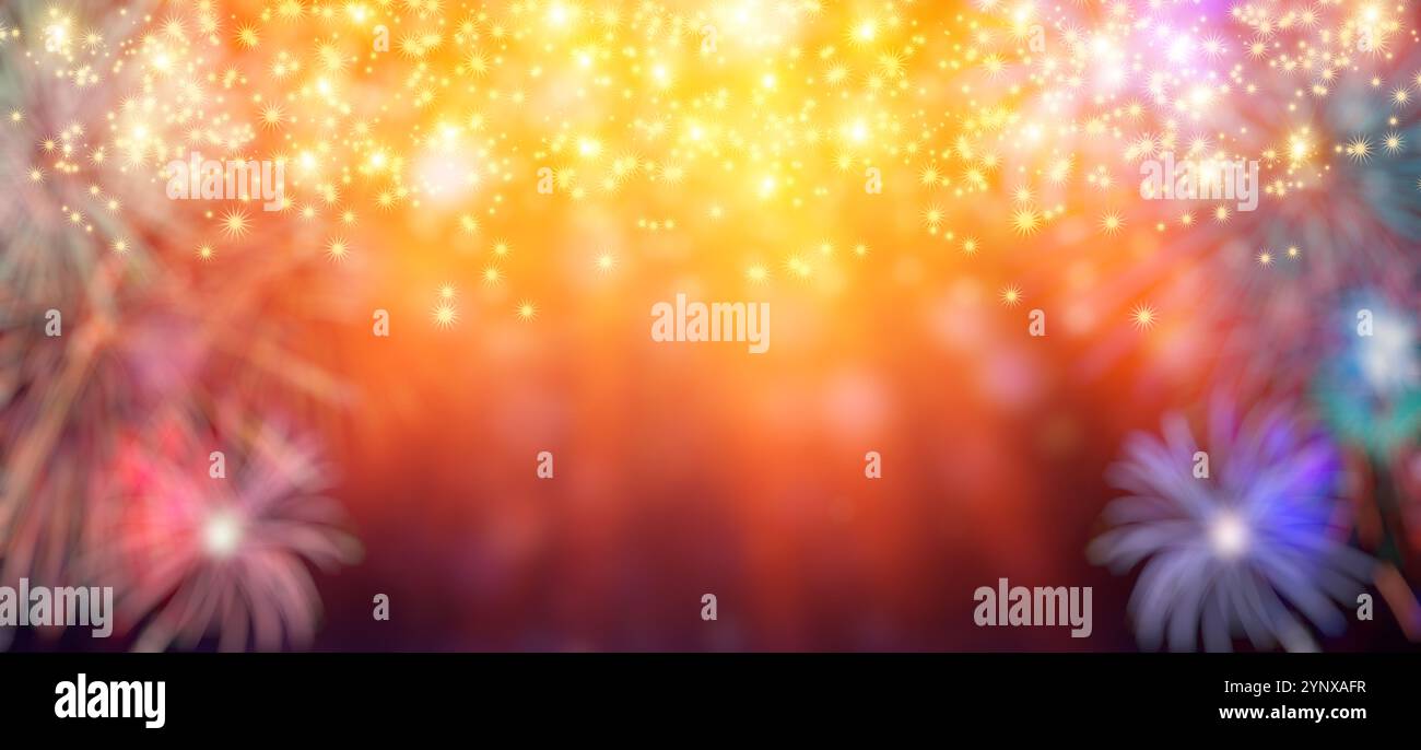 Effetto scintillante. Texture natalizia astratta, particelle di bokeh dorate ed evidenziazioni su sfondo scuro. Foto di alta qualità Foto Stock