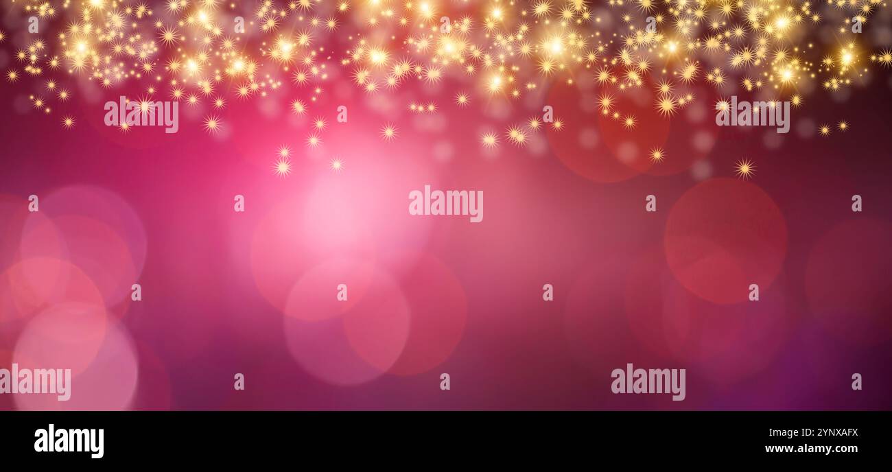 Effetto scintillante. Texture natalizia astratta, particelle di bokeh dorate ed evidenziazioni su sfondo scuro. Foto di alta qualità Foto Stock