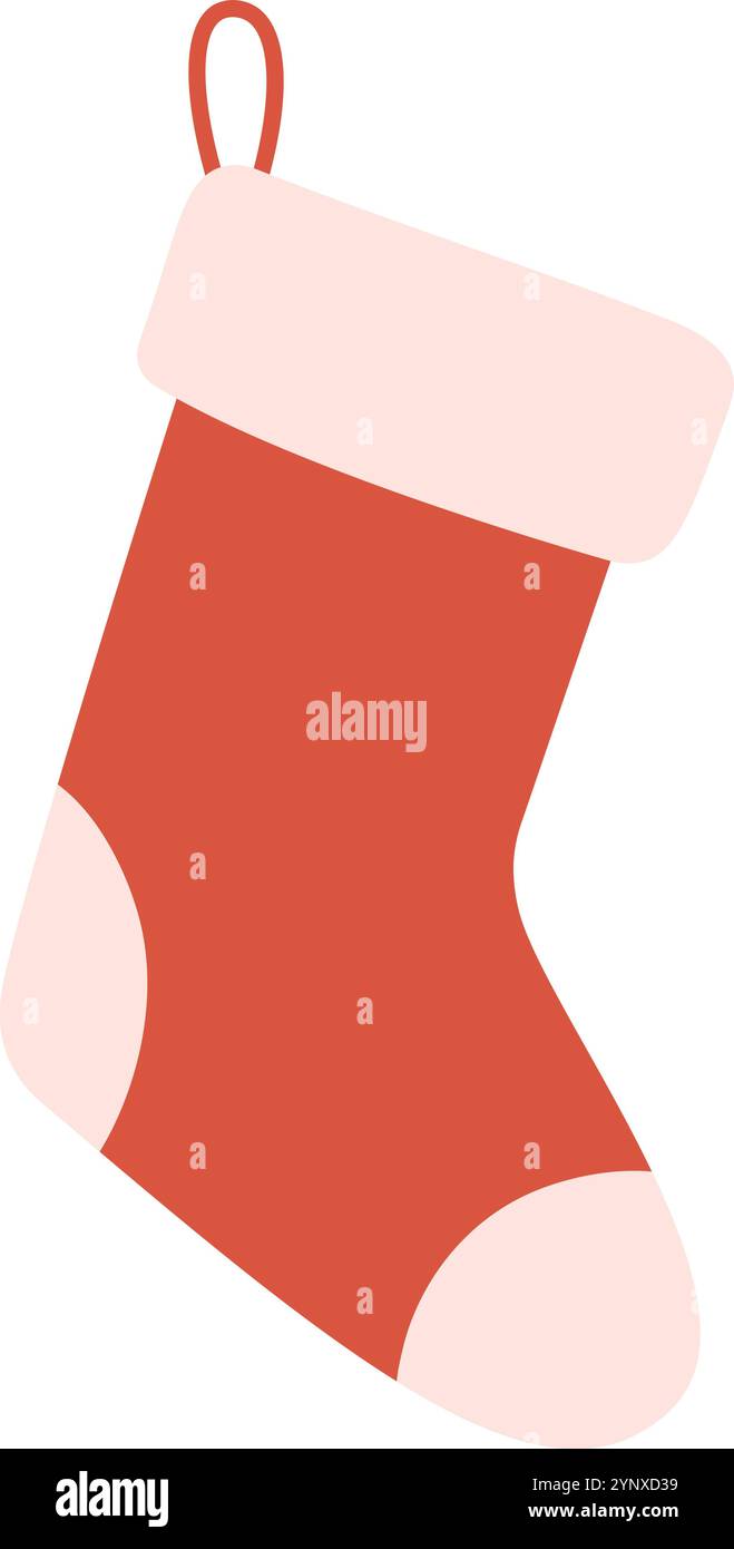 Una calza rossa si trova su uno sfondo bianco Illustrazione Vettoriale