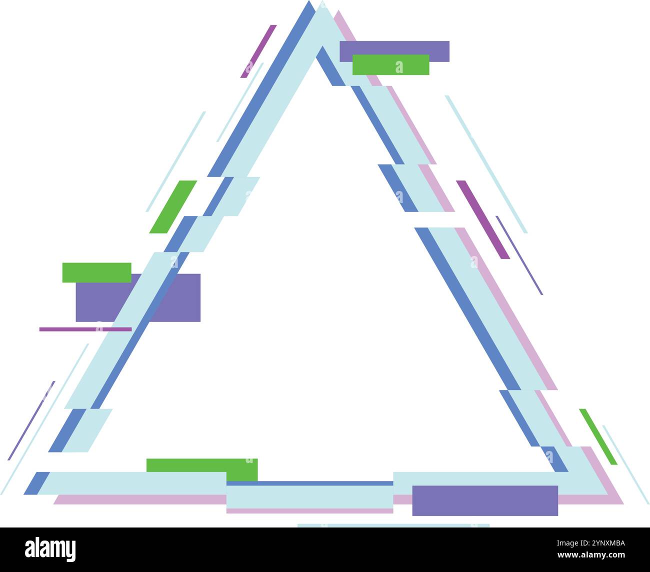 Un triangolo con una striscia verde sul lato sinistro Illustrazione Vettoriale